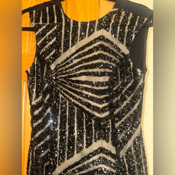 Lovely Day Black and Gold Striped Dress - Picture 5 of 9